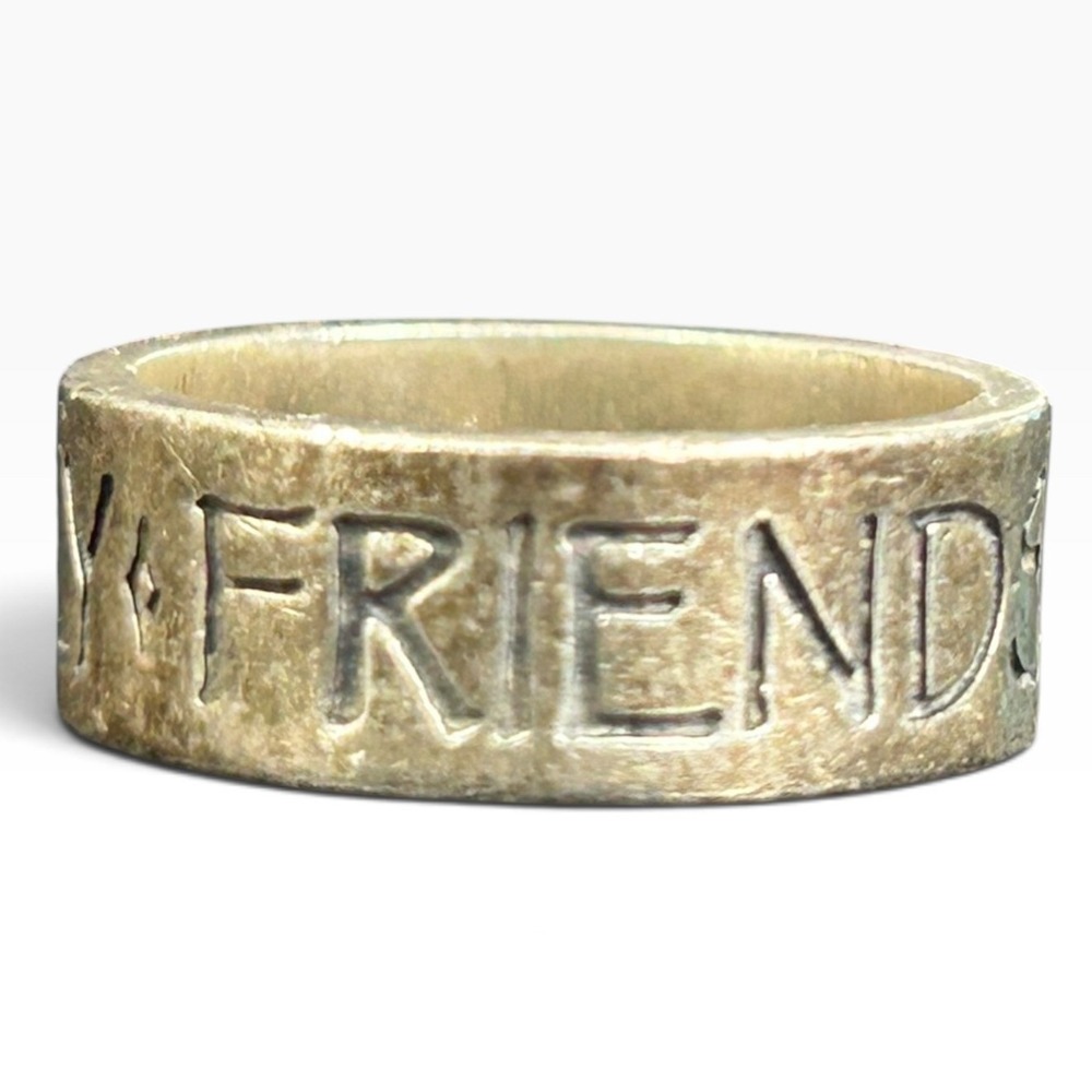 Retired James Avery Friends Family Faith 925 Silver Band Ring Size 6 Weight 6.3g